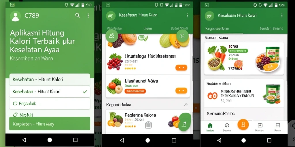 Tampilan antarmuka C789 yang mudah digunakan untuk menghitung kalori.