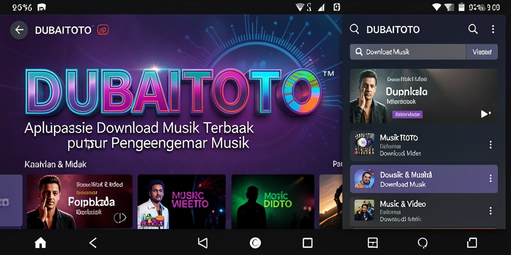 Antarmuka DUBAITOTO menampilkan koleksi musik yang rapi dan mudah diakses.