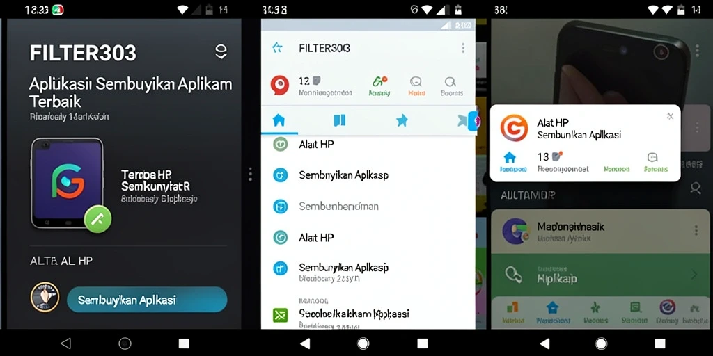 Tampilan antarmuka aplikasi FILTER303 yang sederhana dan efisien.