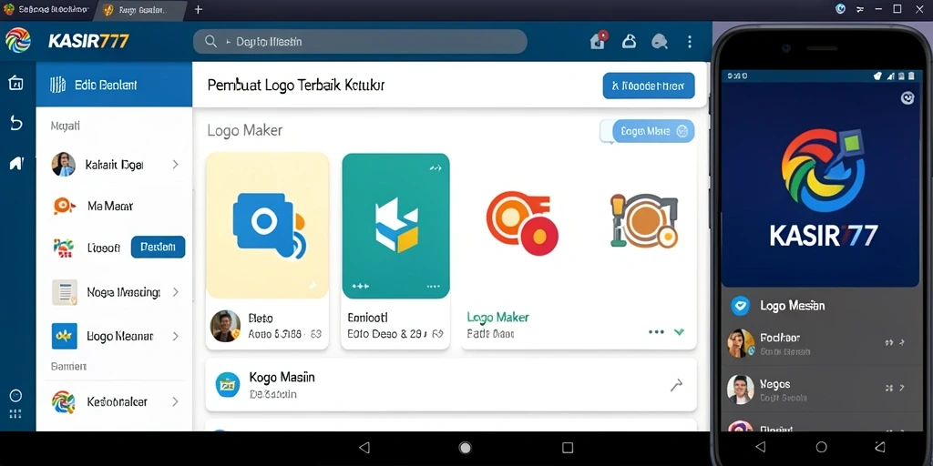 Tampilan antarmuka KASIR777 yang user-friendly untuk membuat logo.