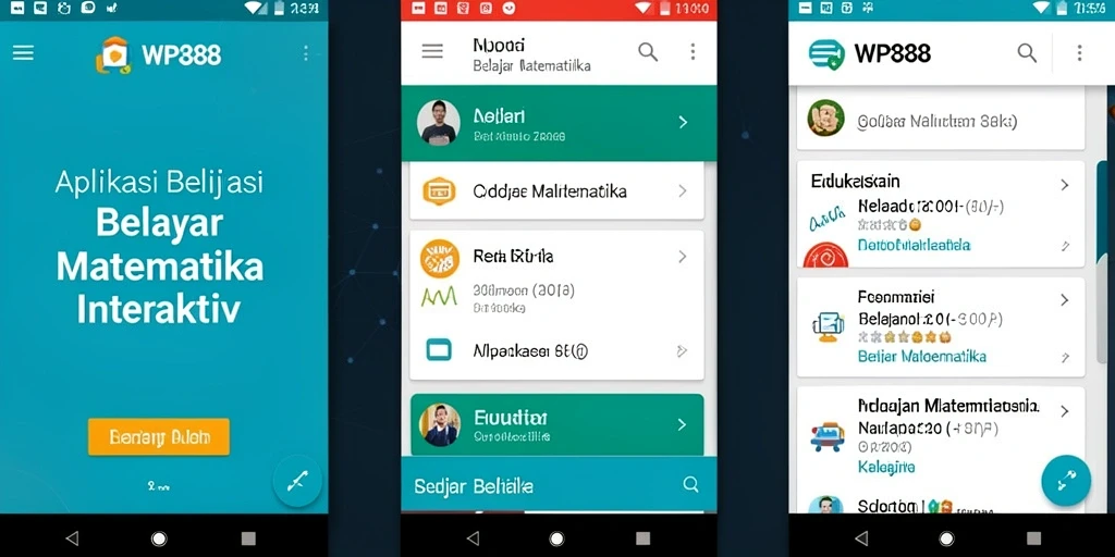 Tampilan antarmuka WP888 untuk belajar matematika yang interaktif.